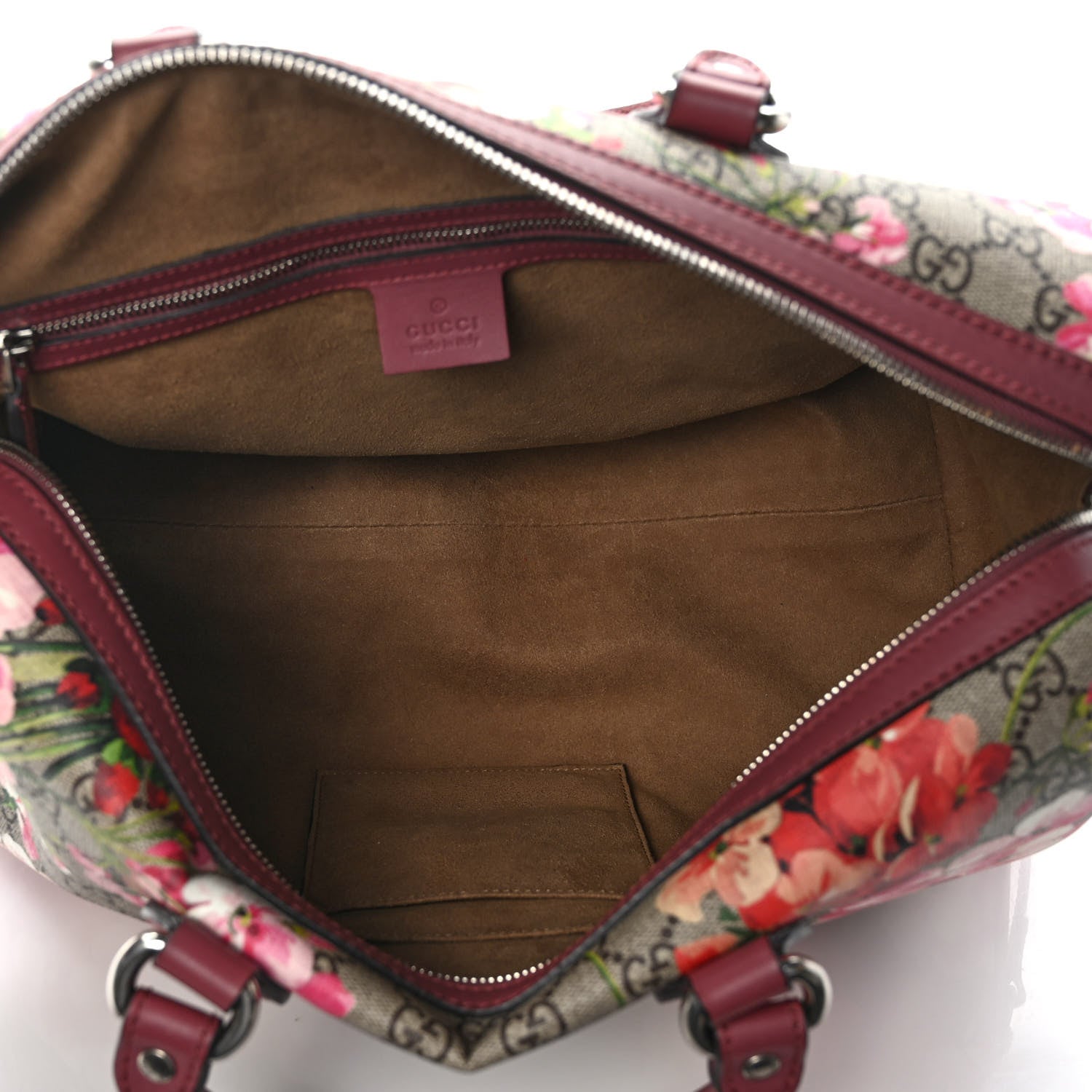 Gucci GG Supreme Monogram Blooms Medium Boston Beige Multicolor Dry Rose 5 of 9