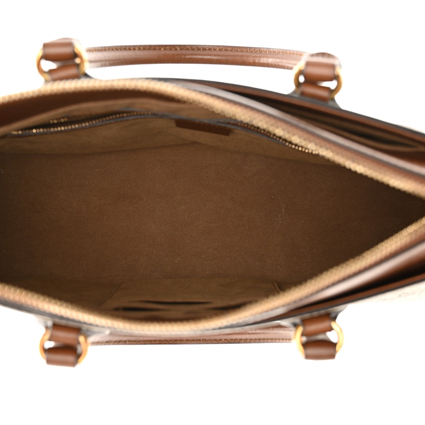 GG Supreme Monogram Small Zip Top Tote Beige Tuscany