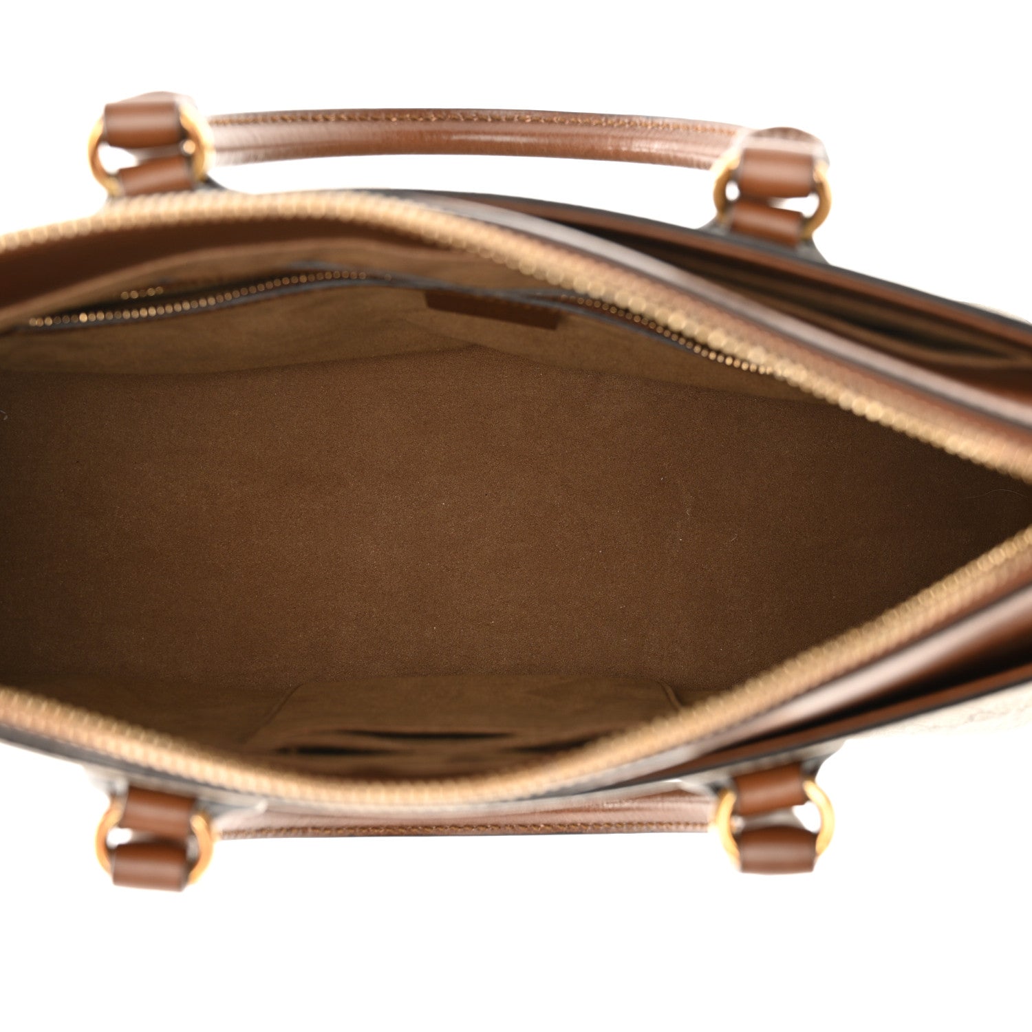 Gucci GG Supreme Monogram Small Zip Top Tote Beige Tuscany 5 of 17