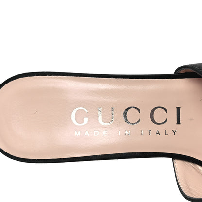 Gucci Satin Embellished Shawana High Heel Slide Sandals 36 Black 7 of 8