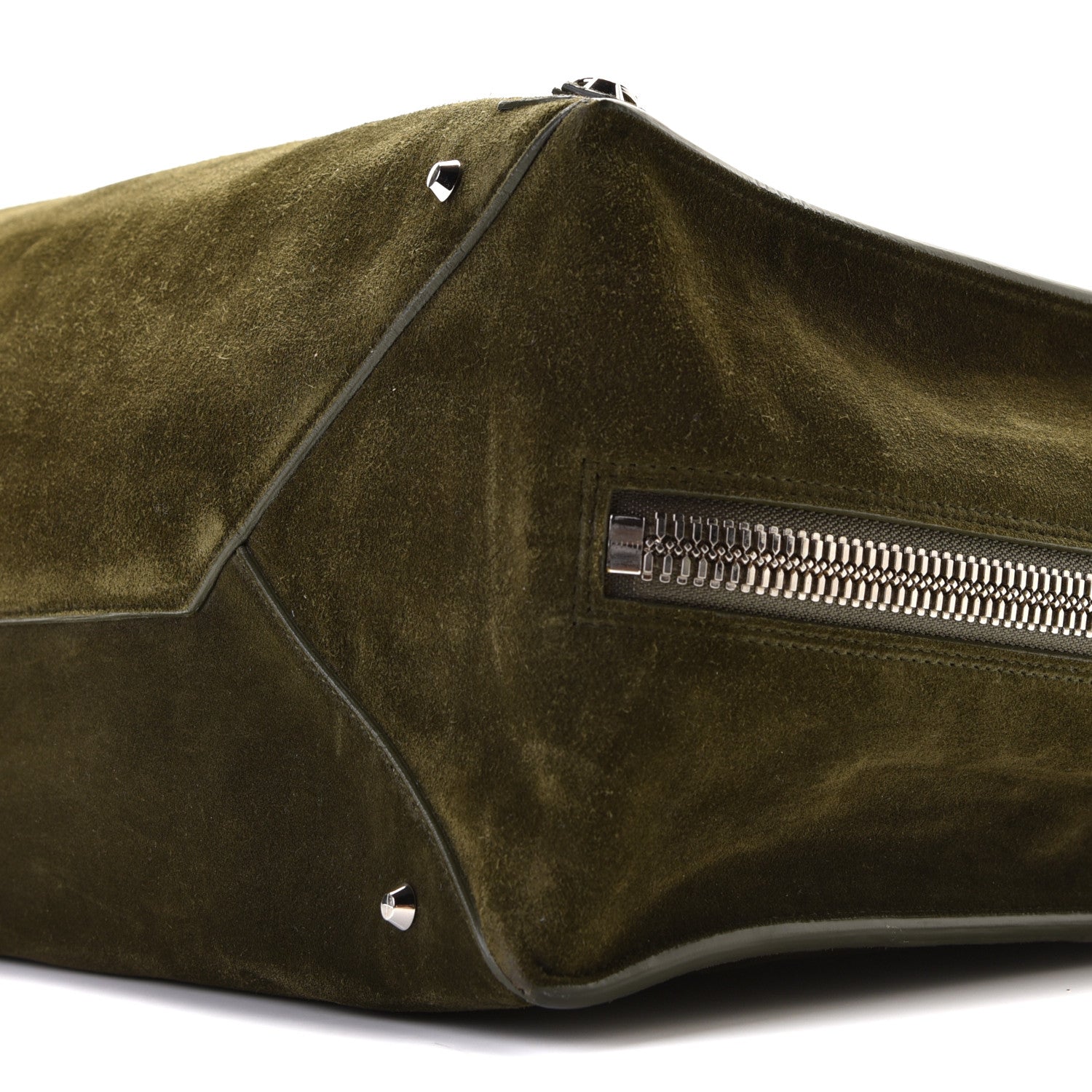 Balenciaga Baby Daim Suede Papier A4 Zip Around Tote Vert Militaire 11 of 11