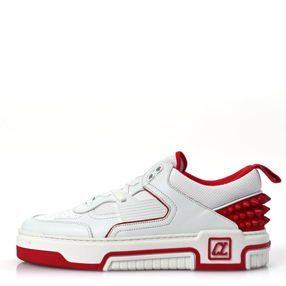 Christian Louboutin Calfskin Suede Nappa Spike Mens Astroloubi Low Top Sneakers 42 White Red 1 of 11