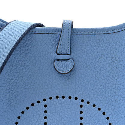 Hermes Taurillon Clemence Amazone Evelyne TPM Bleu Paradis Bleu Saphir 7 of 12