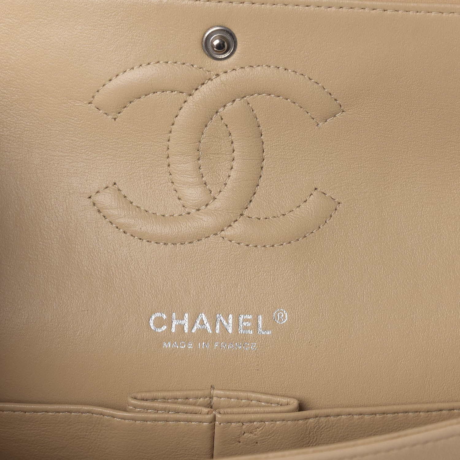 Chanel Lambskin Quilted Medium Double Flap Beige 9 of 12