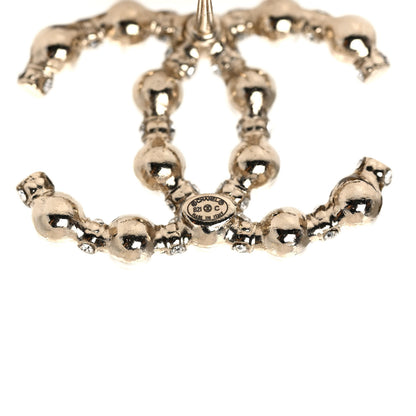 Chanel Pearl Crystal Nefertiti CC Earrings Gold 4 of 4