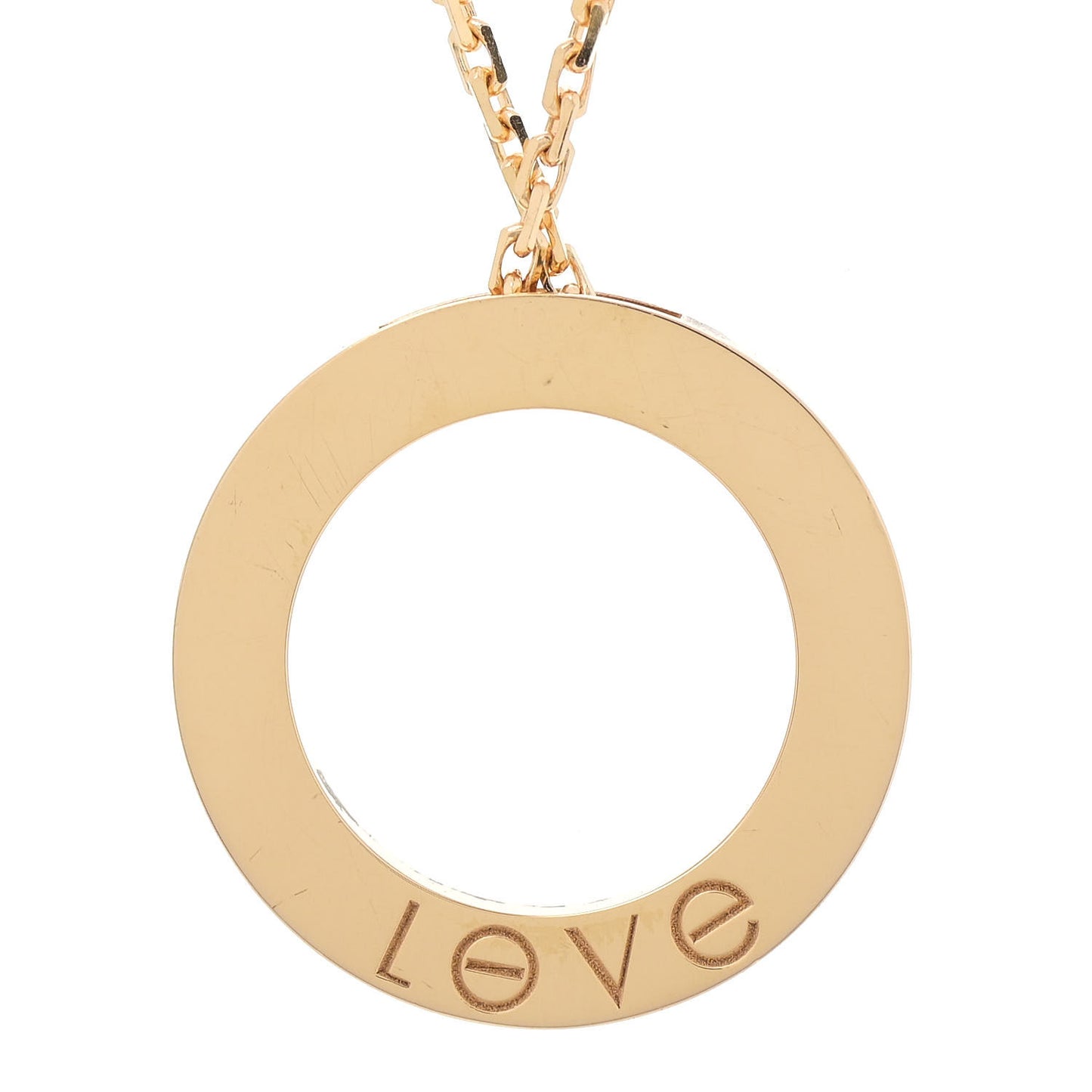 18K Yellow Gold LOVE Pendant Necklace