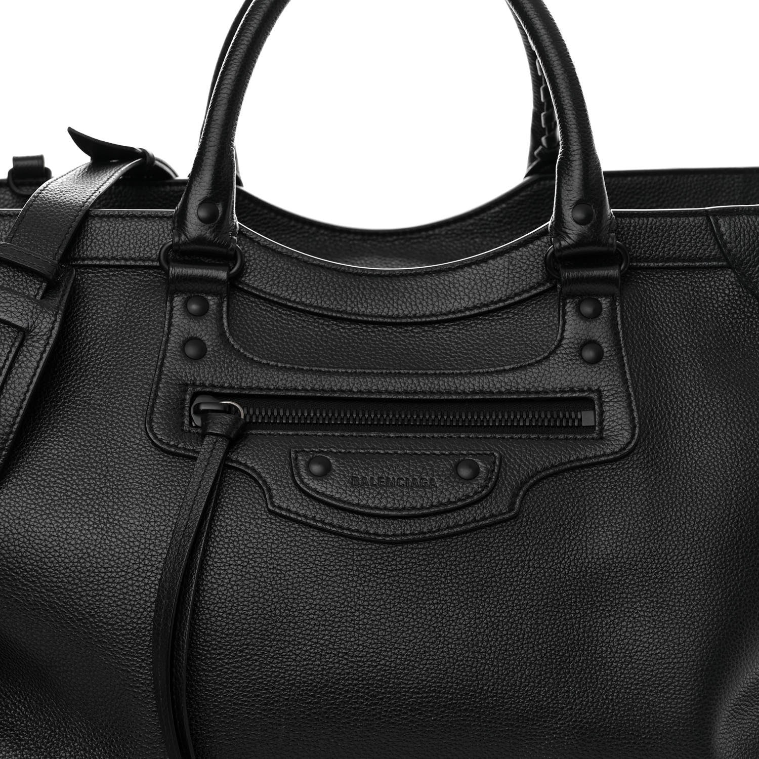 Balenciaga Grained Calfskin Neo Classic Black Hardware Large Top Handle Bag Black 8 of 12