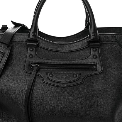 Balenciaga Grained Calfskin Neo Classic Black Hardware Large Top Handle Bag Black 8 of 12