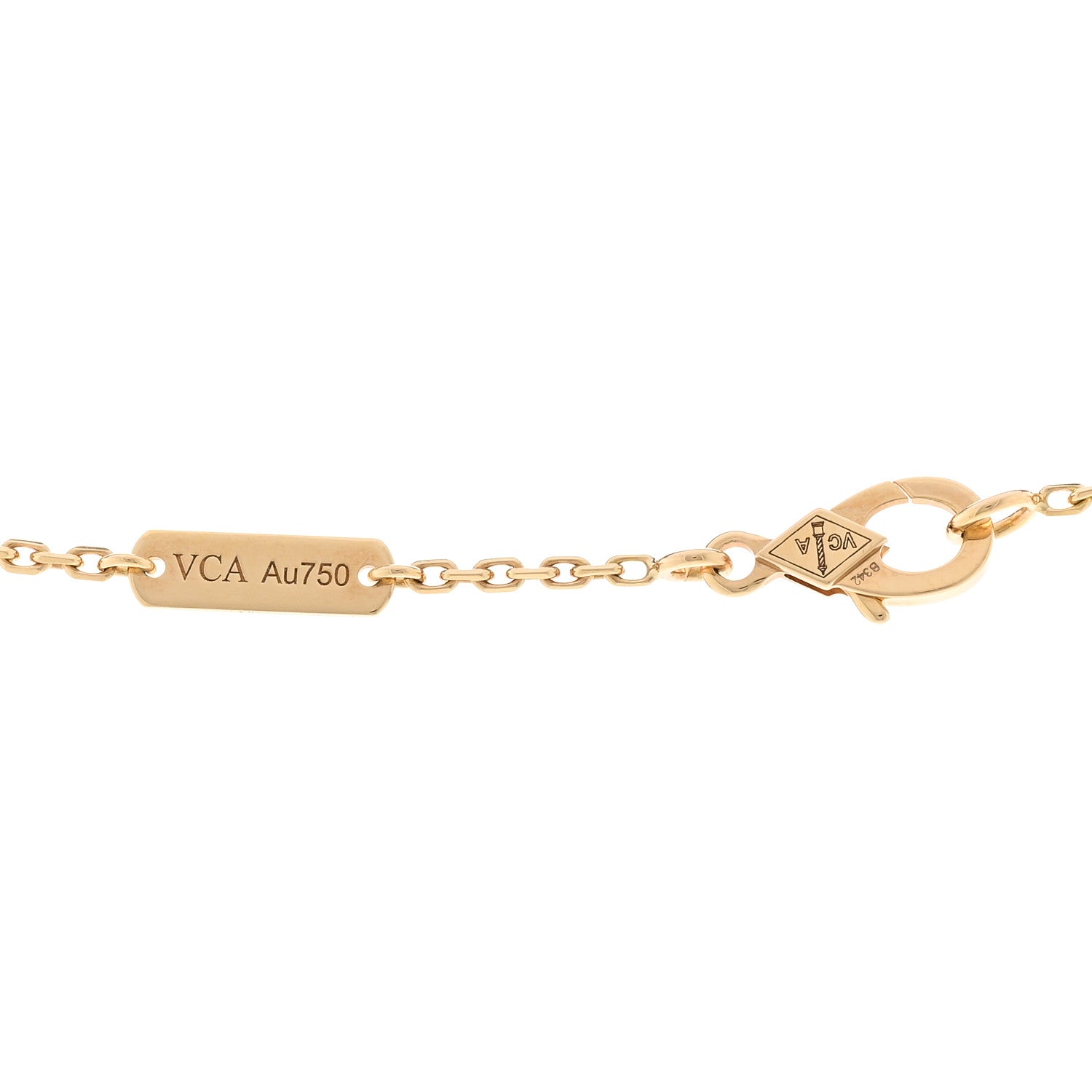 Van Cleef & Arpels 18K Yellow Gold Black Onyx Vintage Alhambra Pendant Necklace 4 of 5