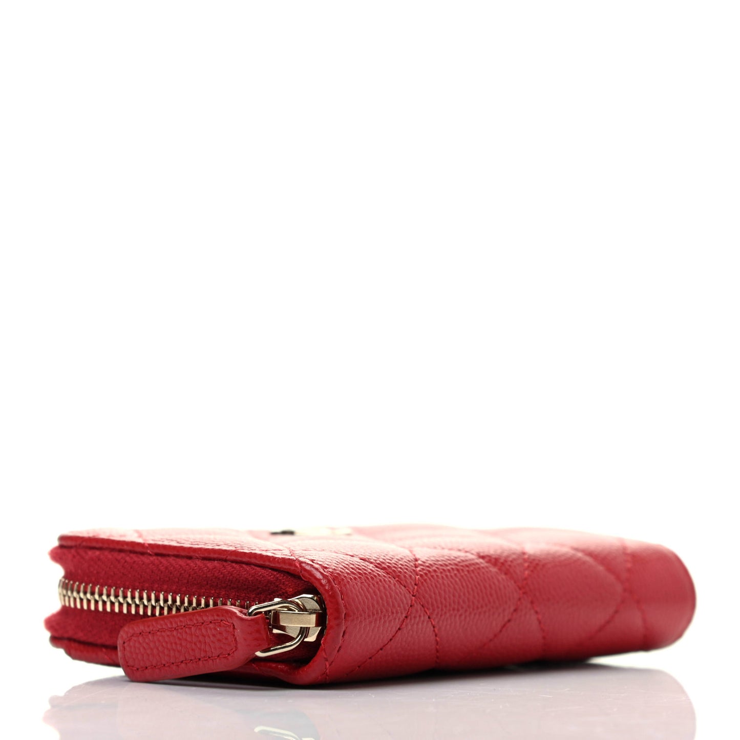 Caviar Quilted Zip Coin Purse Red