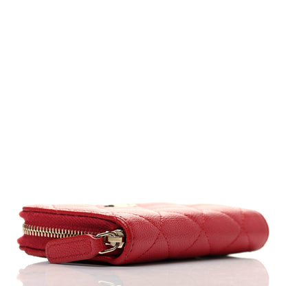 Chanel Caviar Quilted Zip Coin Purse Red 4 of 7