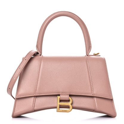 Balenciaga Grained Calfskin Small Hourglass Top Handle Bag Nude Beige 1 of 12