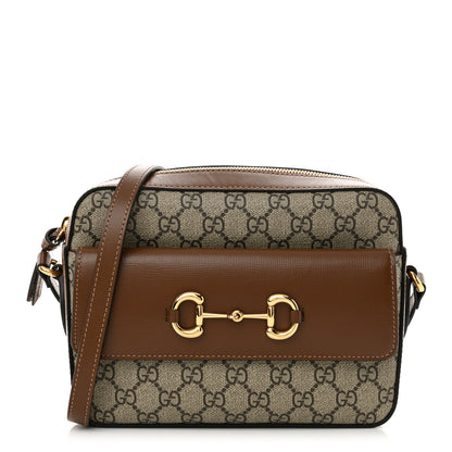 Gucci GG Supreme Monogram Small Horsebit 1955 Shoulder Bag Beige Brown Sugar 1 of 12
