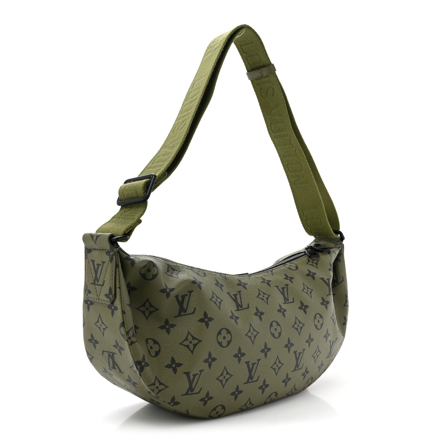 Louis Vuitton Monogram Hamac Bag Khaki Green Vermillion Red 3 of 9