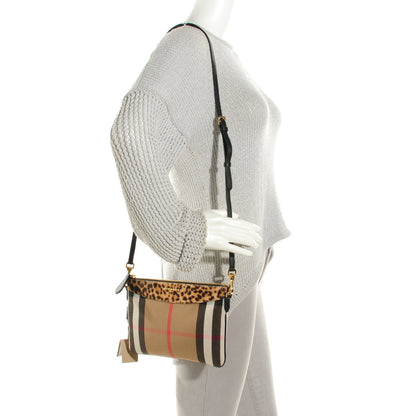 Burberry House Check Calf Hair Leopard Print Peyton Crossbody Clutch Bag 8 of 22