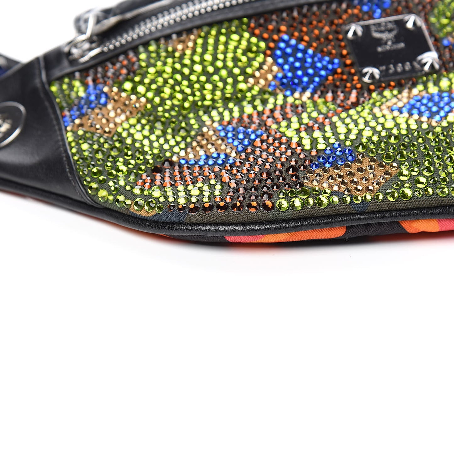 Visetos Nylon Crystal Lion Camo Crossbody Bag Multicolor