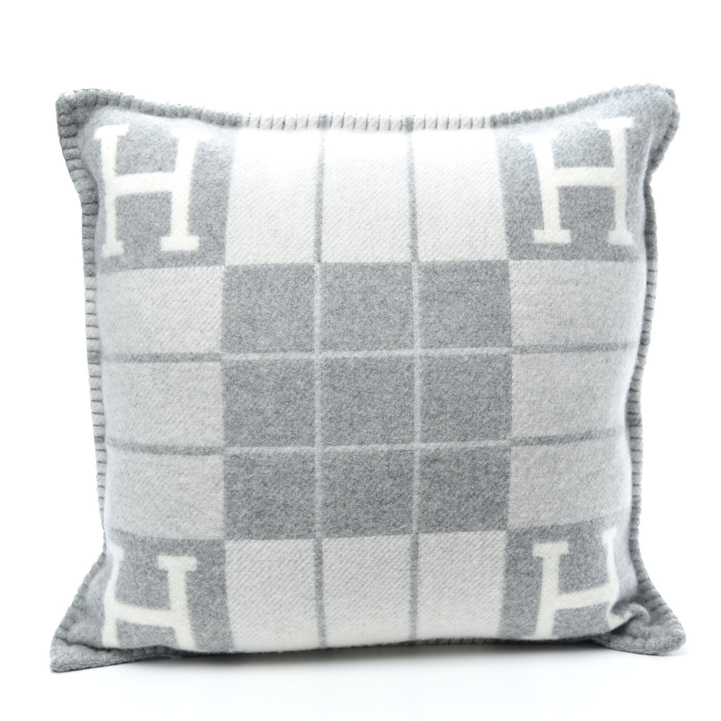 Wool Cashmere Avalon III Pillow PM Ecru Gris Clair