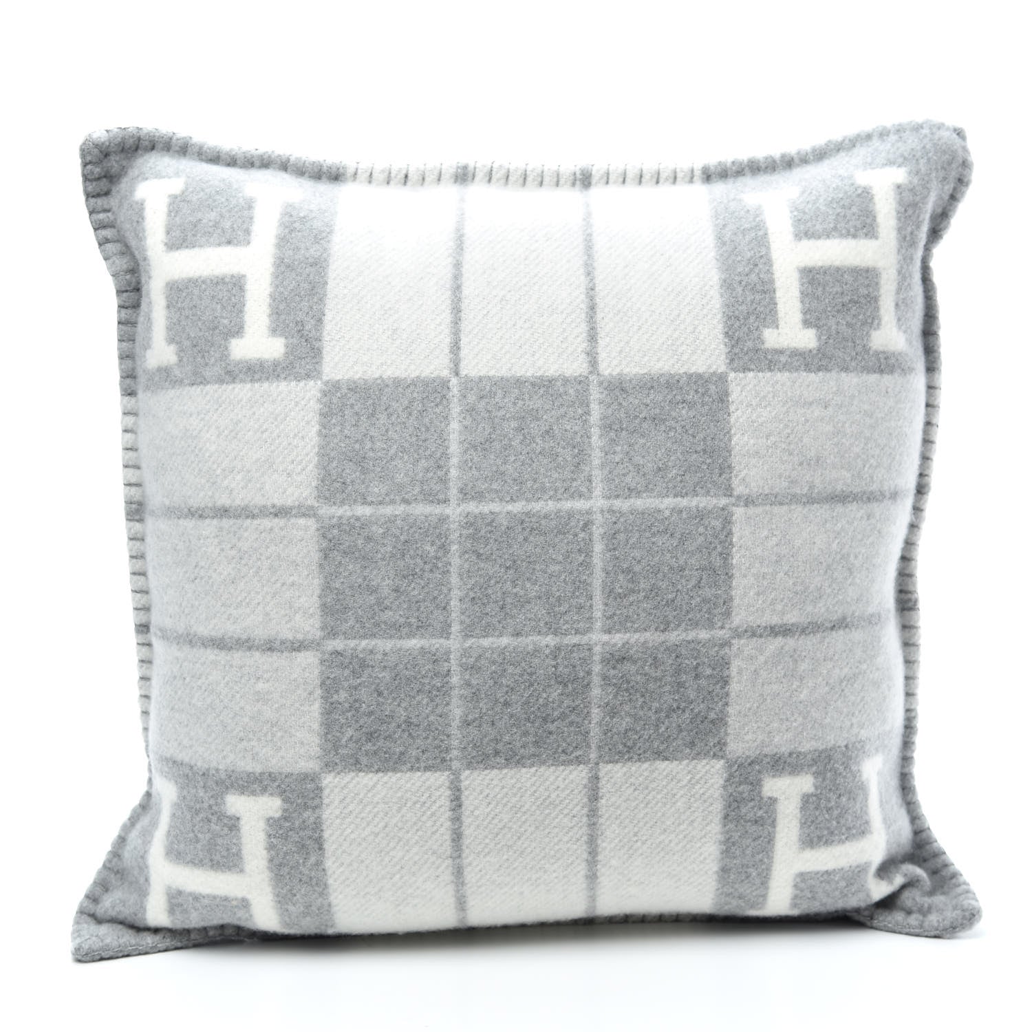 Hermes Wool Cashmere Avalon III Pillow PM Ecru Gris Clair 2 of 3