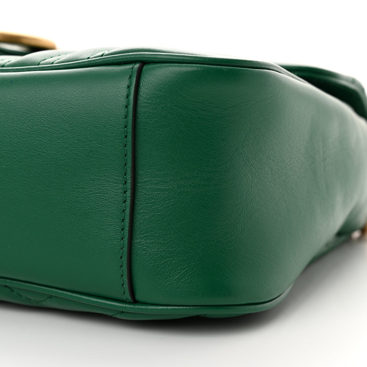 Gucci Calfskin Matelasse Small GG Marmont Shoulder Bag Emerald Green 10 of 12