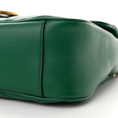 Gucci Calfskin Matelasse Small GG Marmont Shoulder Bag Emerald Green 10 of 12