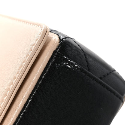 Chanel Sheepskin Quilted Medium Vintage Mademoiselle Flap Beige Black 12 of 12