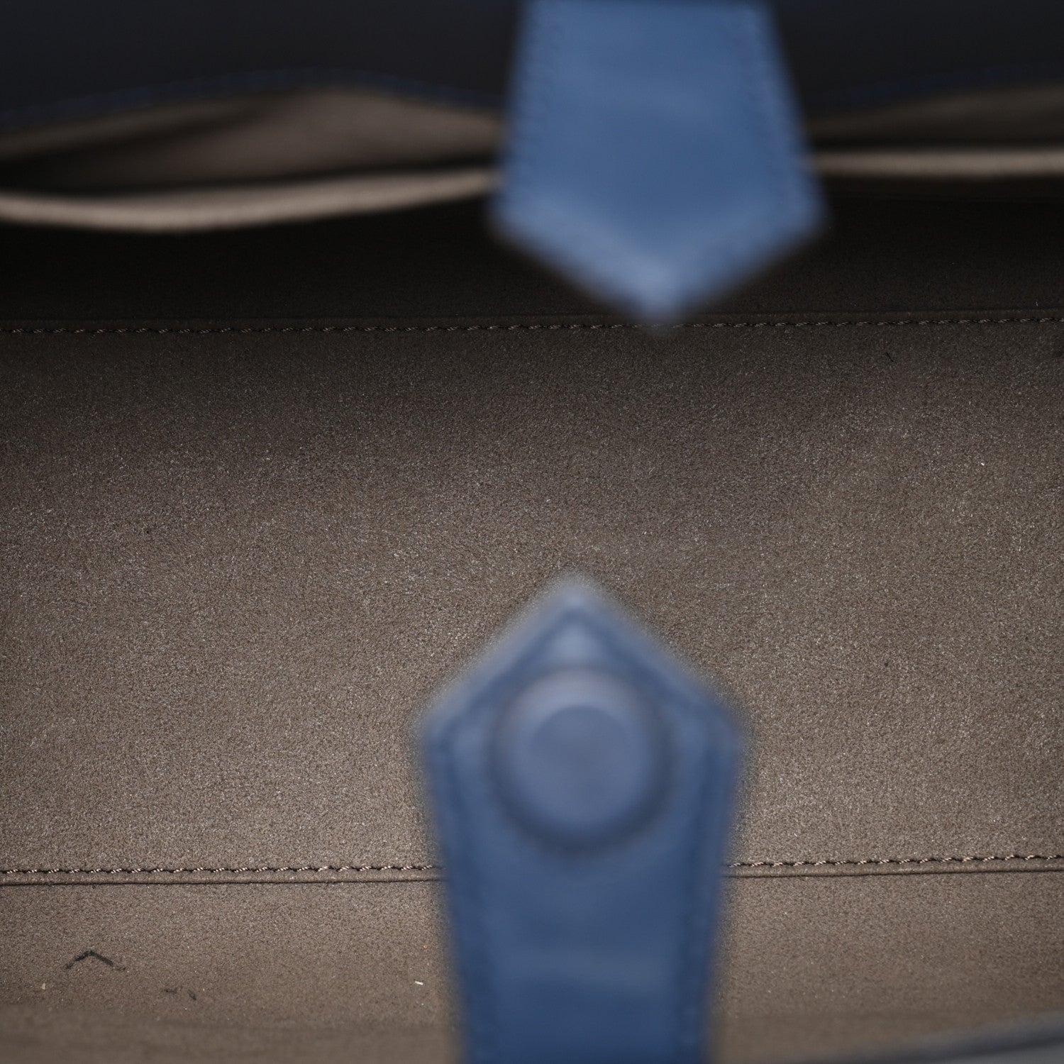 Fendi Vitello Century Opaco F is Fendi Bi-Color Small Runaway Satchel Blue Black 5 of 10