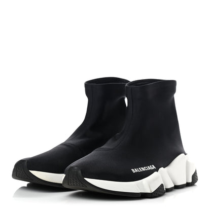 Balenciaga Neoprene Knit Womens Speed Sneakers 35 Black White 3 of 7