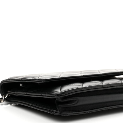 Chanel Lambskin Quilted Wallet On Chain WOC Black 9 of 12