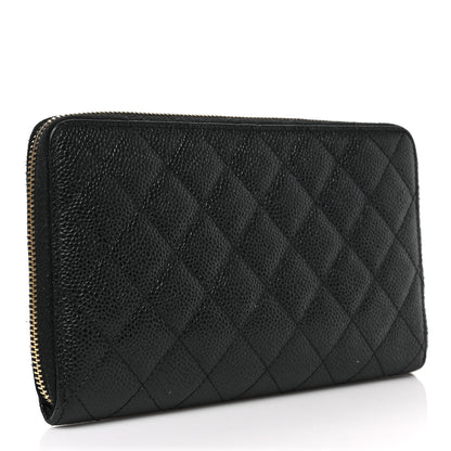 Chanel Caviar Quilted Large Zip Around Organizer Wallet Black 3 of 6