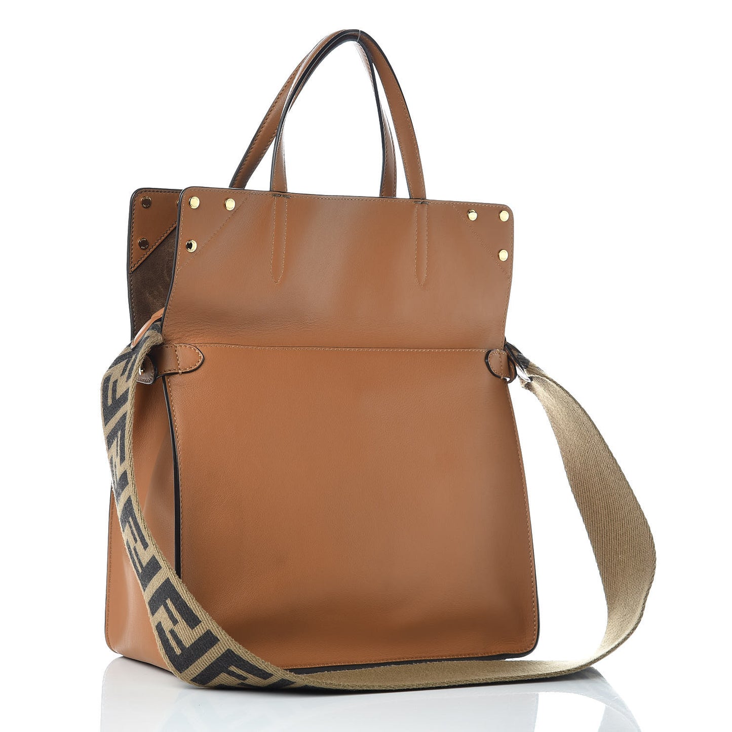 Vitello Grace Suede Flip Tote Nocciola Marrone