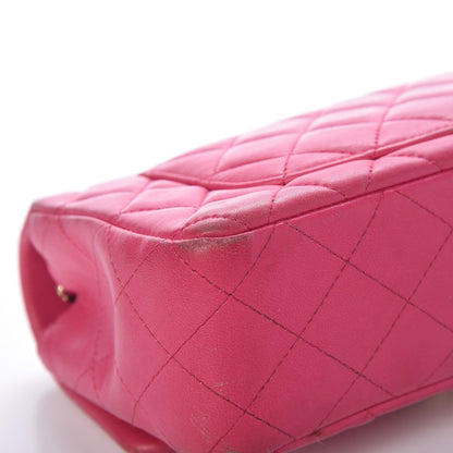 Chanel Lambskin Quilted Mini Rectangular Flap Dark Pink 17 of 21