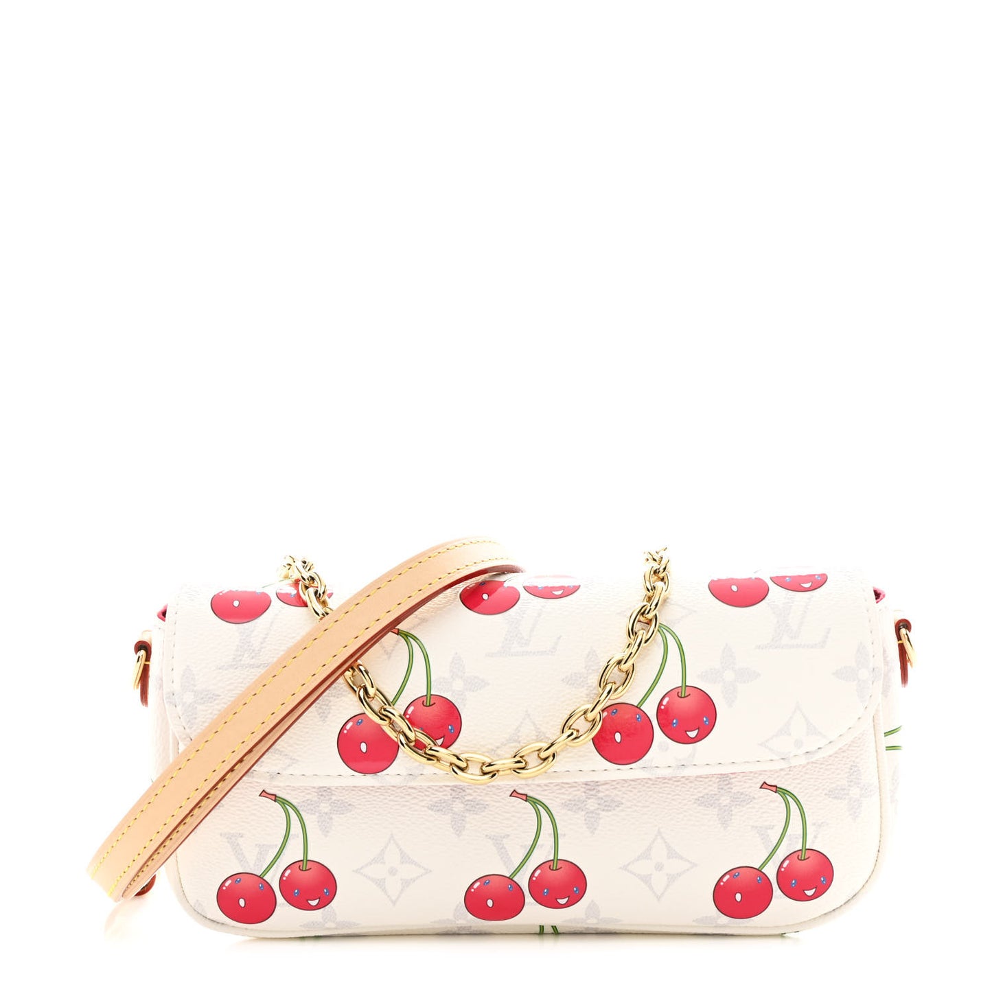 LV X TM Monogram Cerises Ivy Wallet On Chain White