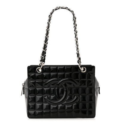 Chanel Patent Chocolate Bar Timeless CC Tote Black 1 of 11