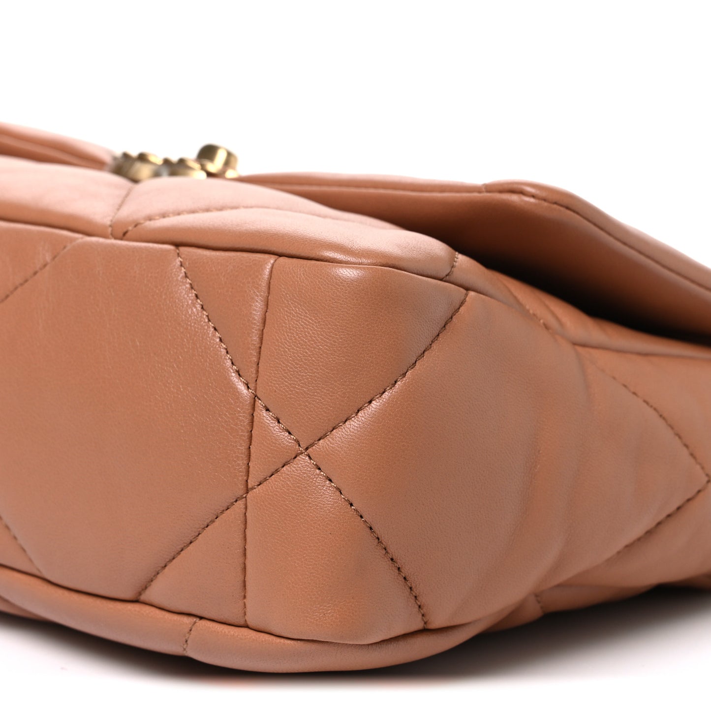 Lambskin Quilted Medium Chanel 19 Flap Brown