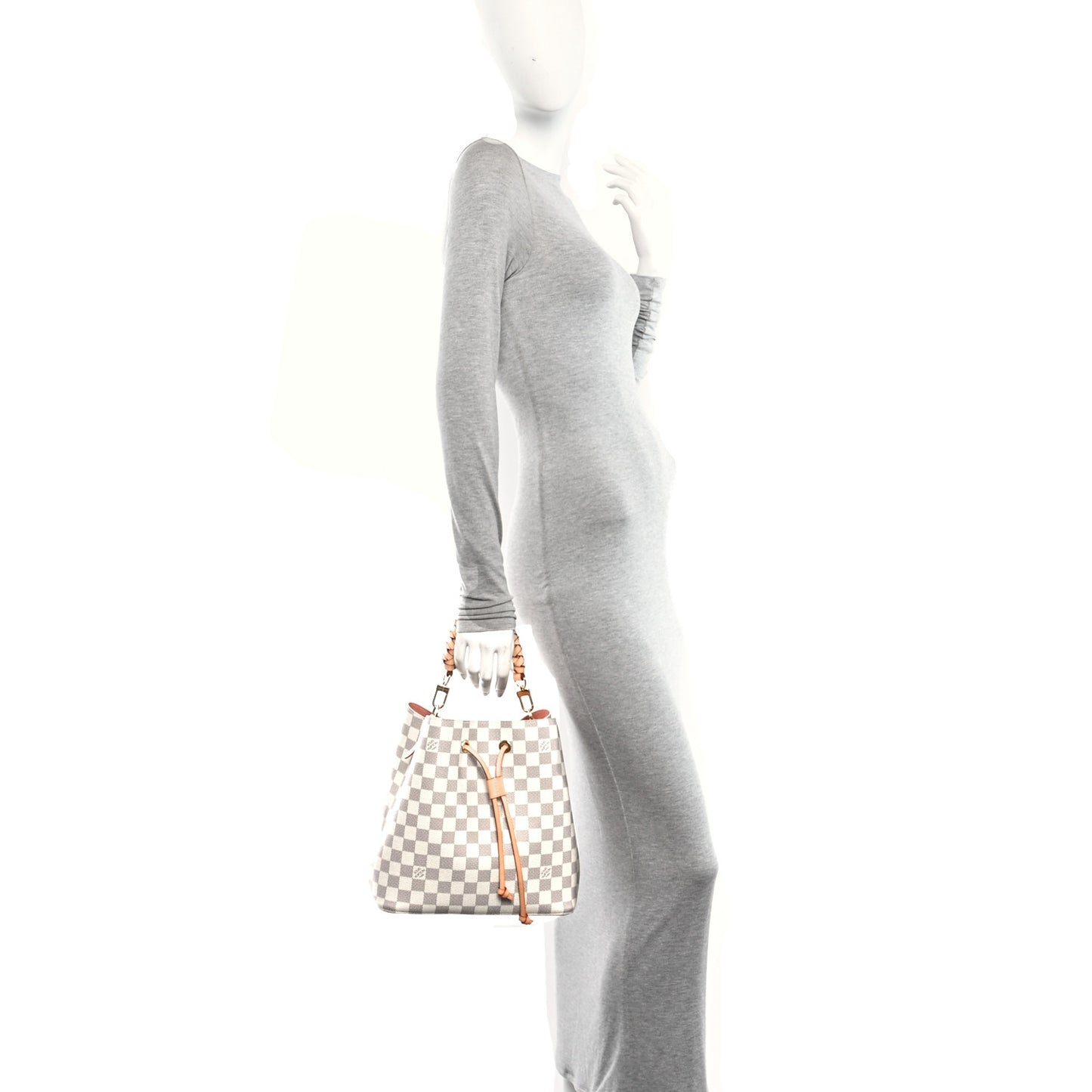 Damier Azur Braided Neonoe MM Peach Cream