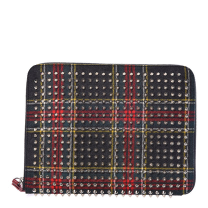 Christian Louboutin Tartan Spiked Cris iPad Case Anthracite 1 of 11