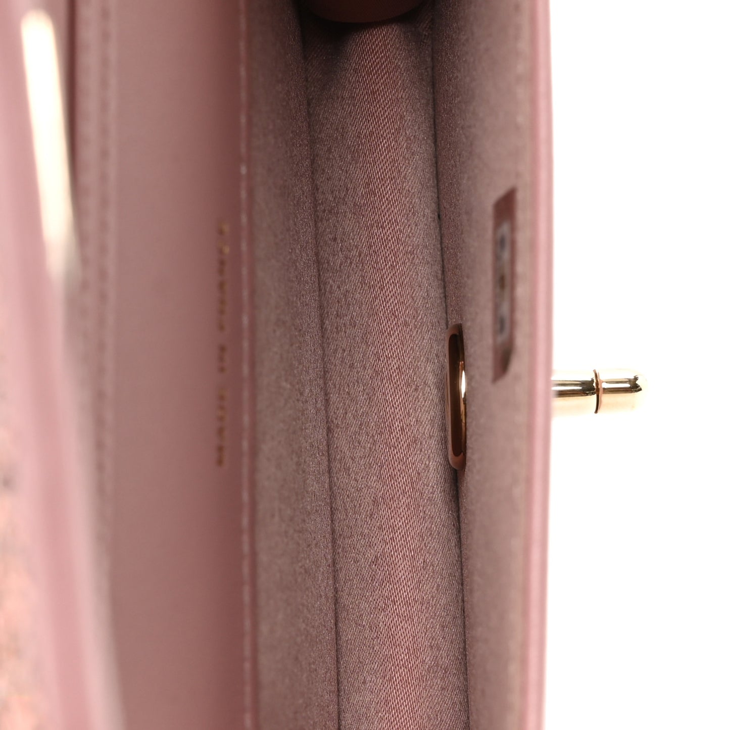 Lambskin Crystal Diamante Clutch With Chain Light Pink