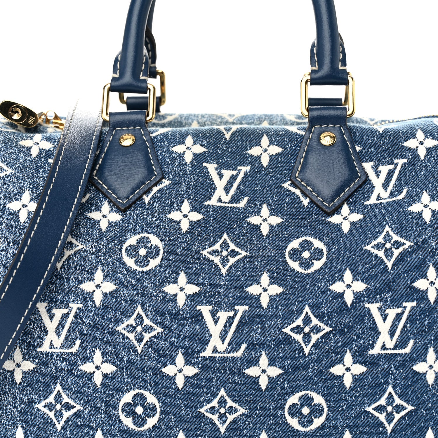 Louis Vuitton Monogram Jacquard Denim Speedy Bandouliere 25 Bleu 8 of 10