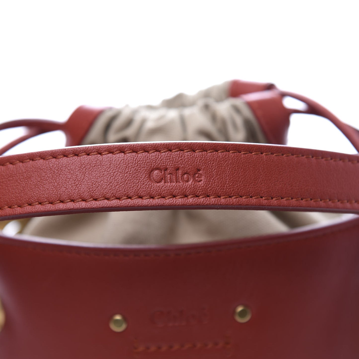 Smooth Calfskin Mini Roy Bucket Bag Earthy Red