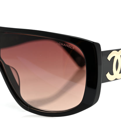 Chanel Acetate Shield Sunglasses 5495-A Black 6 of 7