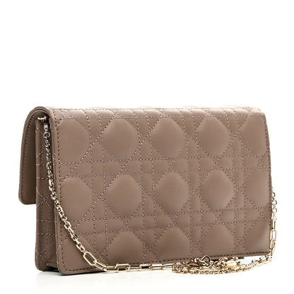 Christian Dior Lambskin Cannage Chain My Dior Daily Chain Pouch Warm Taupe 3 of 10
