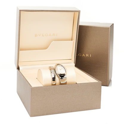 Bulgari Stainless Steel 18K Rose Gold Diamond Bezel 35mm Serpenti Tubogas Quartz Watch 5 of 5