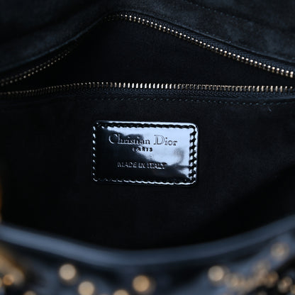 Christian Dior Patent Studded Medium Supple Lady Dior Black 6 of 10