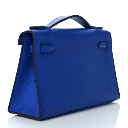 Hermes Swift Kelly Pochette Clutch Bleu Electrique 3 of 11