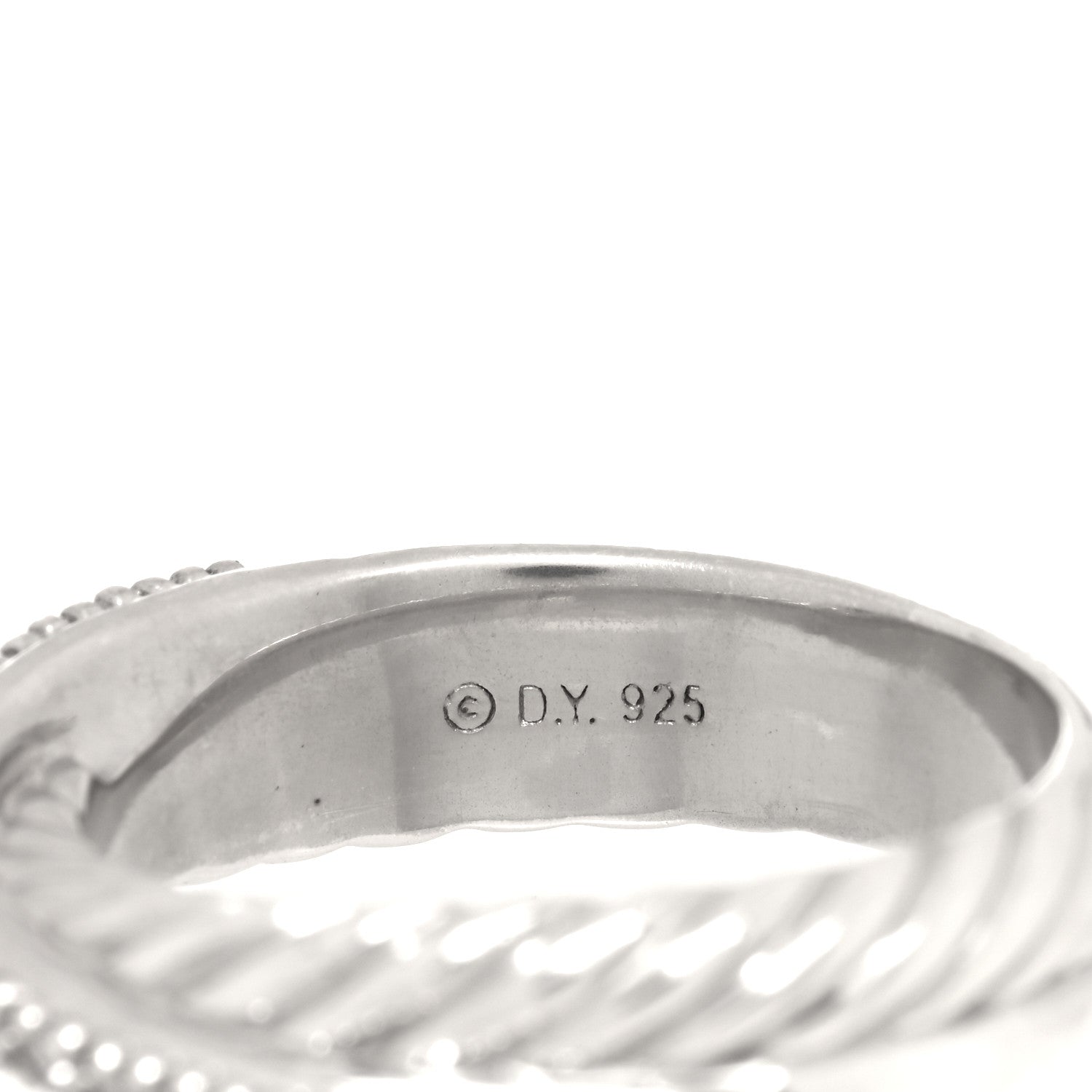 David Yurman Sterling Silver Diamond 5mm Crossover Ring 52 6 4 of 4