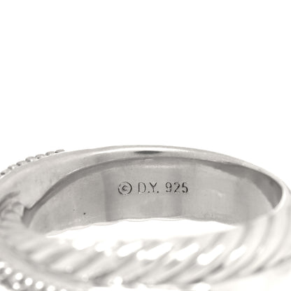 David Yurman Sterling Silver Diamond 5mm Crossover Ring 52 6 4 of 4