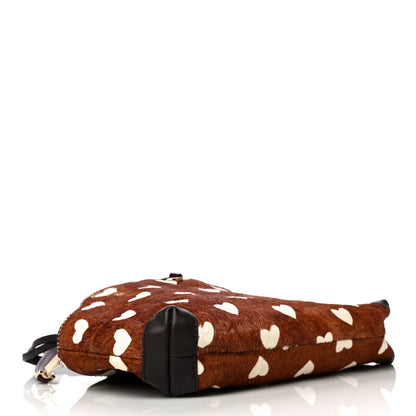 Burberry Calf Hair Heart Print Little Crush Dark Camel Black 3 of 19