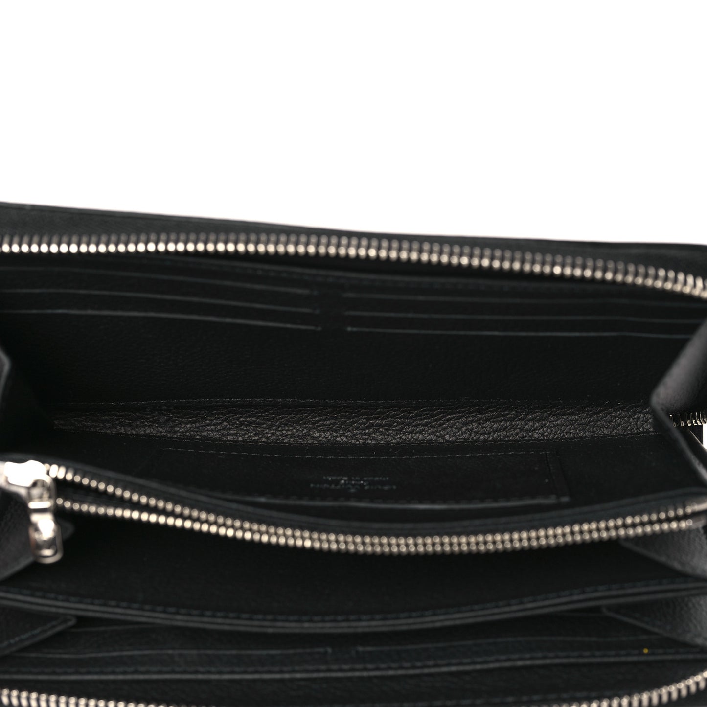 Calfskin Zippy Lockme Wallet Black