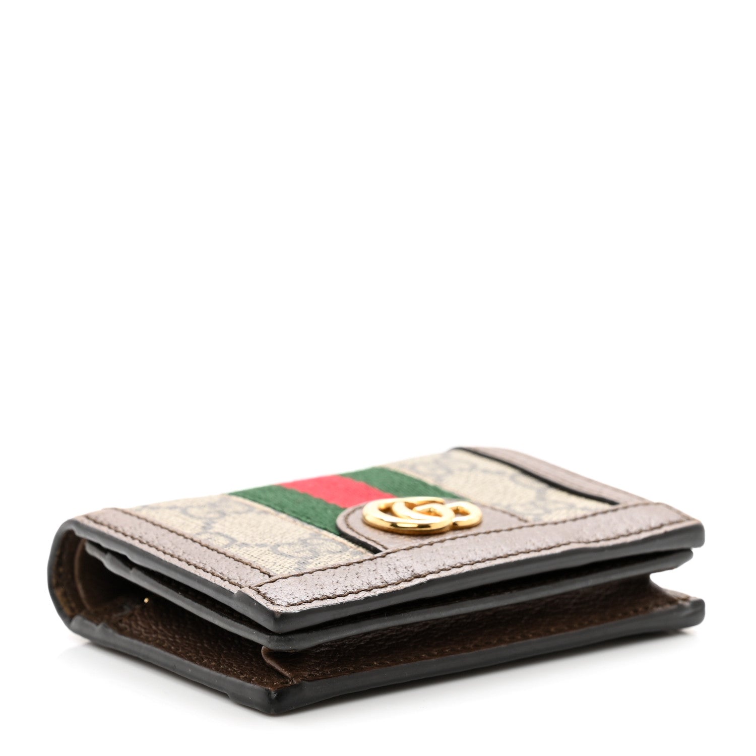 Gucci GG Supreme Monogram Web Ophidia Card Case Beige New Acero 4 of 7