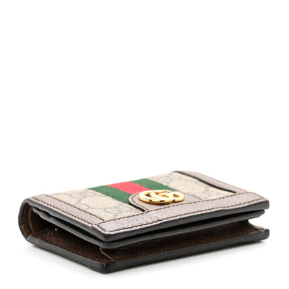 Gucci GG Supreme Monogram Web Ophidia Card Case Beige New Acero 4 of 7